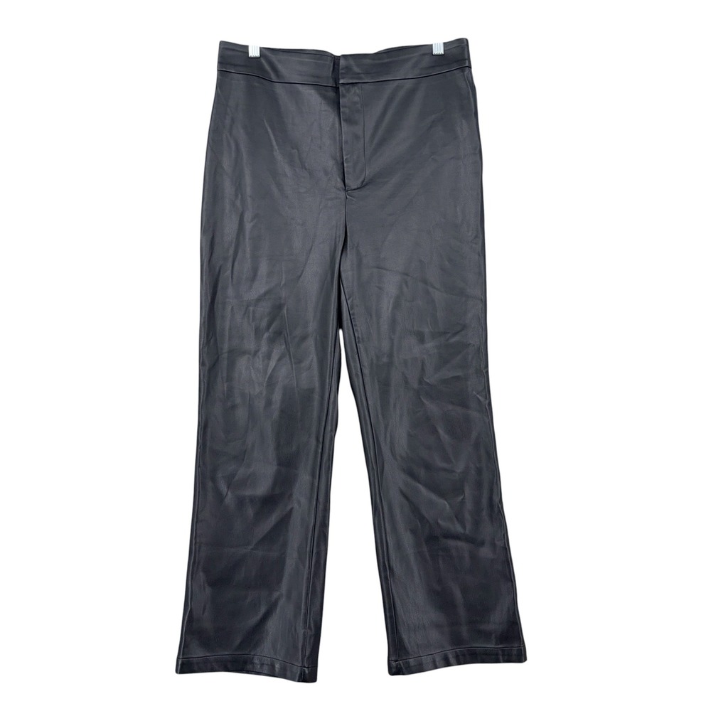 JustFab Faux Leather Trousers Womens L Polyurethane Black JFAP-B01276